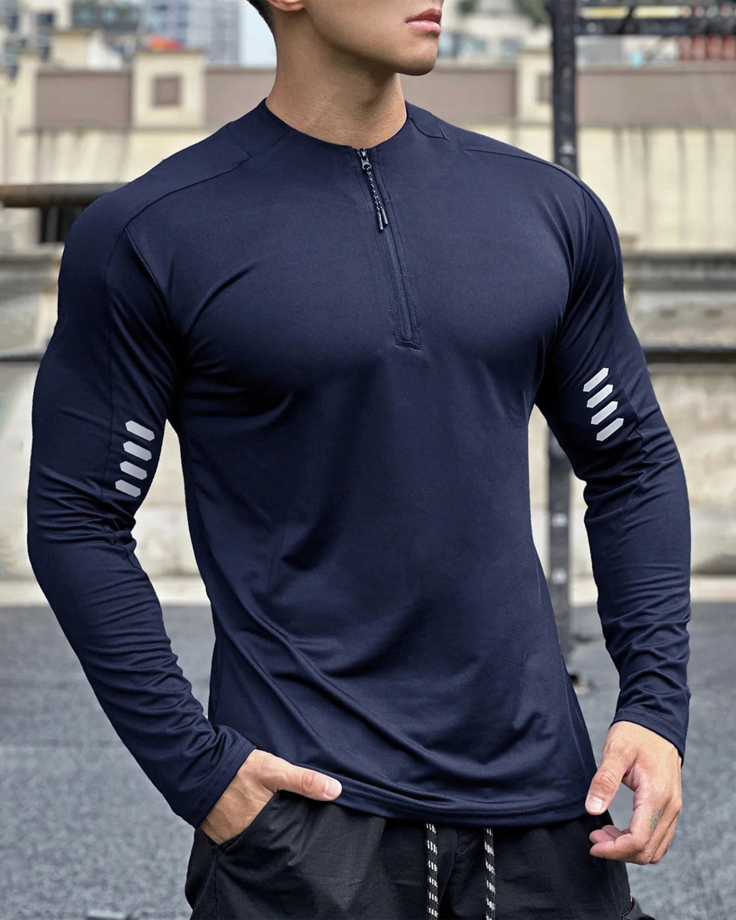 Evolution Half Zip Long Sleeves Shirt Workout Baselayer