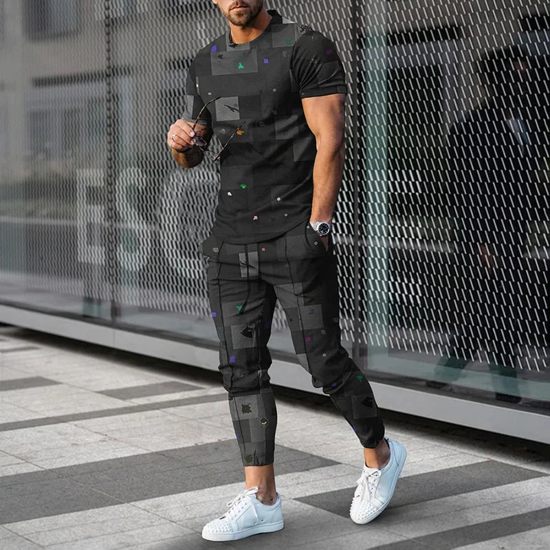 Short Sleeve Casual Two-piece Set - DUVAL
