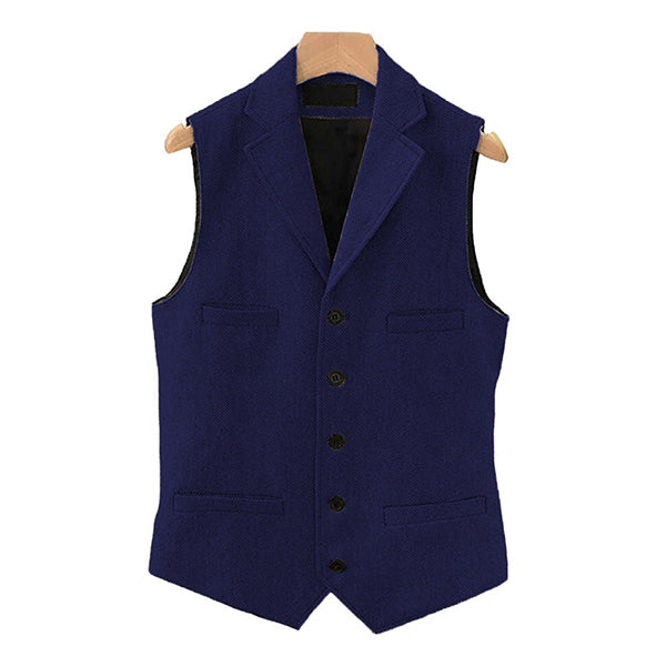 Vintage Classic Lapel Single Breasted Suit Vest