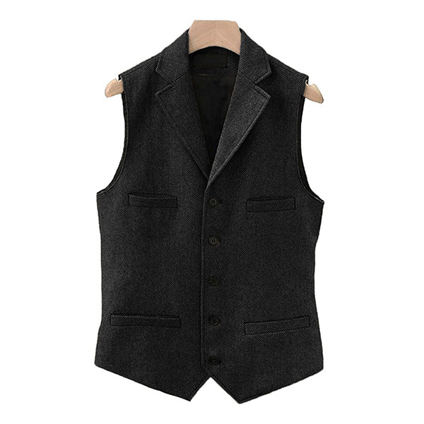 Vintage Classic Lapel Single Breasted Suit Vest