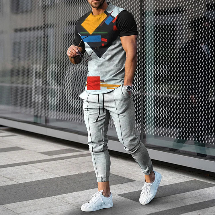 Short Sleeve Casual Two-piece Set - DUVAL