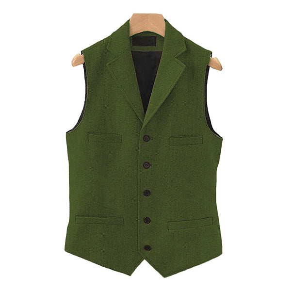 Vintage Classic Lapel Single Breasted Suit Vest