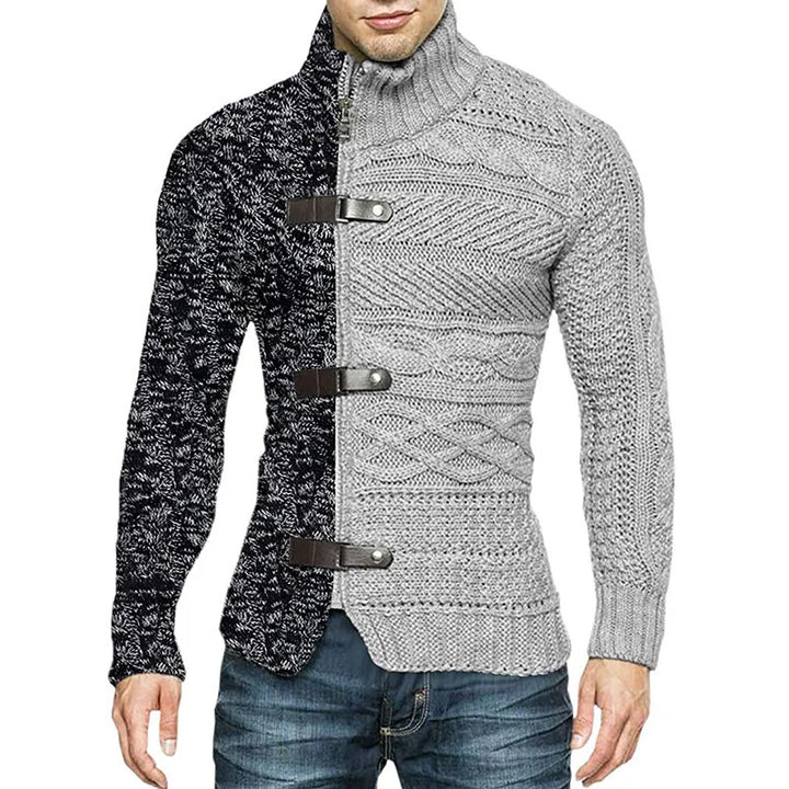 Trendy Paneled Knitted Sweater Jacket - DUVAL