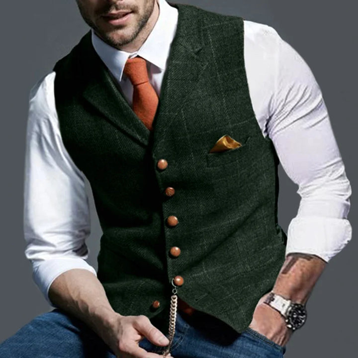 Check British Style Vest - DUVAL