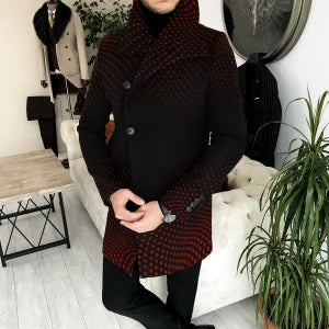 Artistic Wave Point Gradient Print Coat - DUVAL