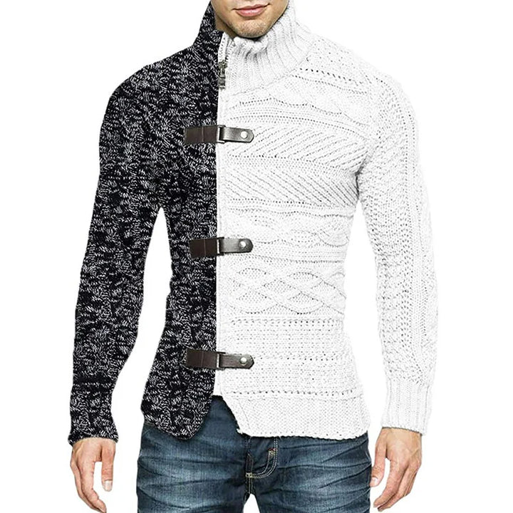 Trendy Paneled Knitted Sweater Jacket - DUVAL