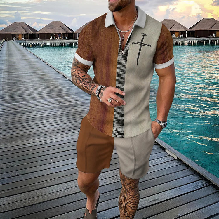 Florida Man Cross Polo Shirt And Shorts Co-Ord - DUVAL