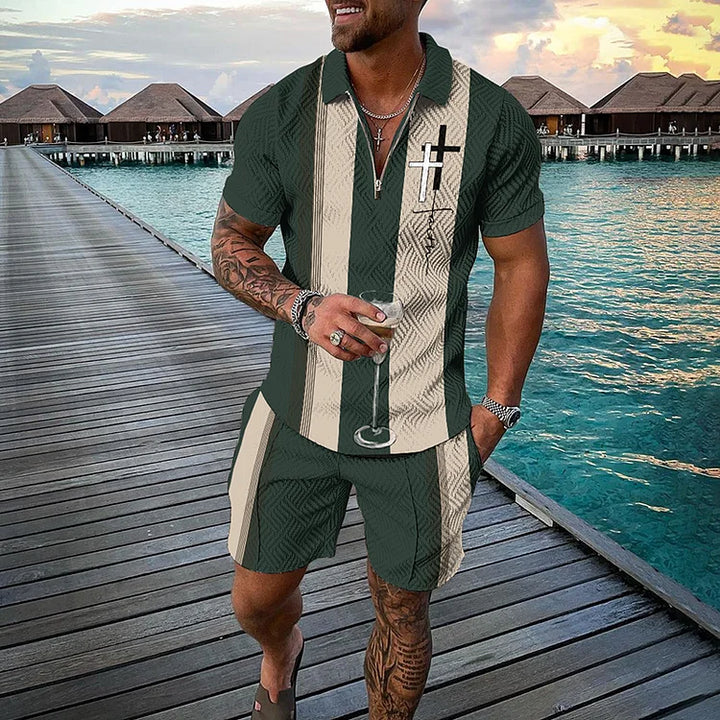 Cross Faith Polo Shirt And Shorts Co-Ord - DUVAL