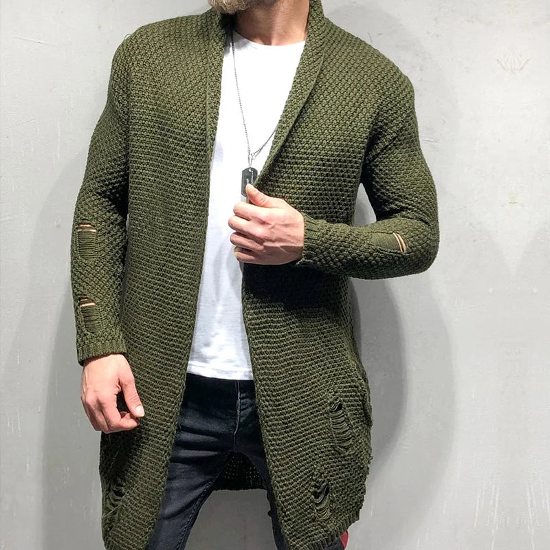 Casual Knitted Sweater Cardigan Long Coat - DUVAL
