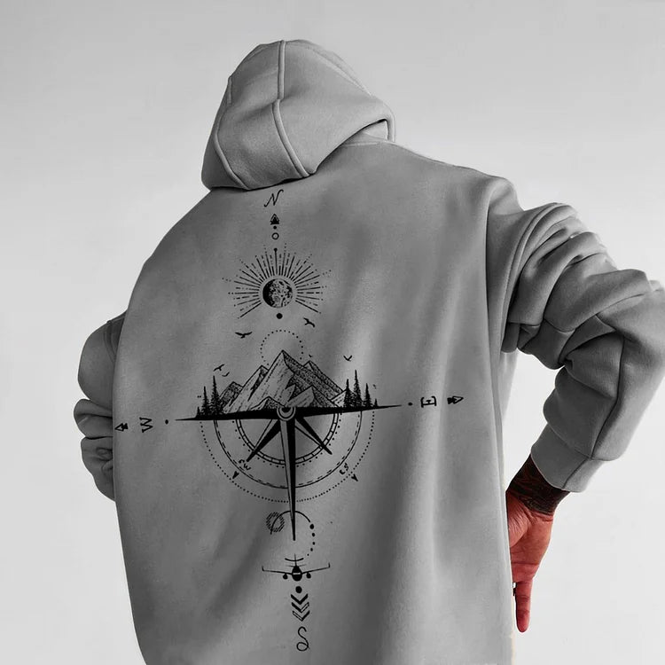 Oversize Sun Moon Star Ocean Hoodie - DUVAL