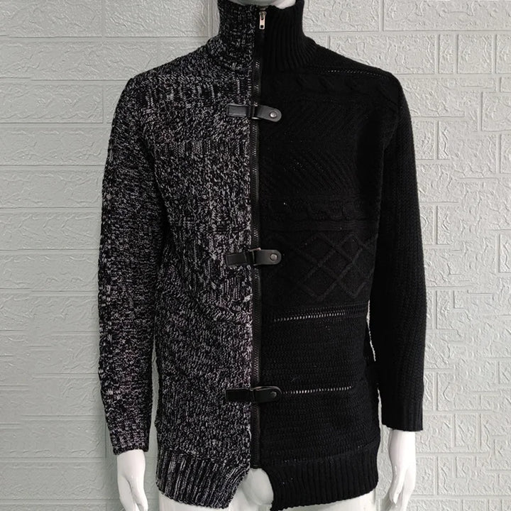 Trendy Paneled Knitted Sweater Jacket - DUVAL