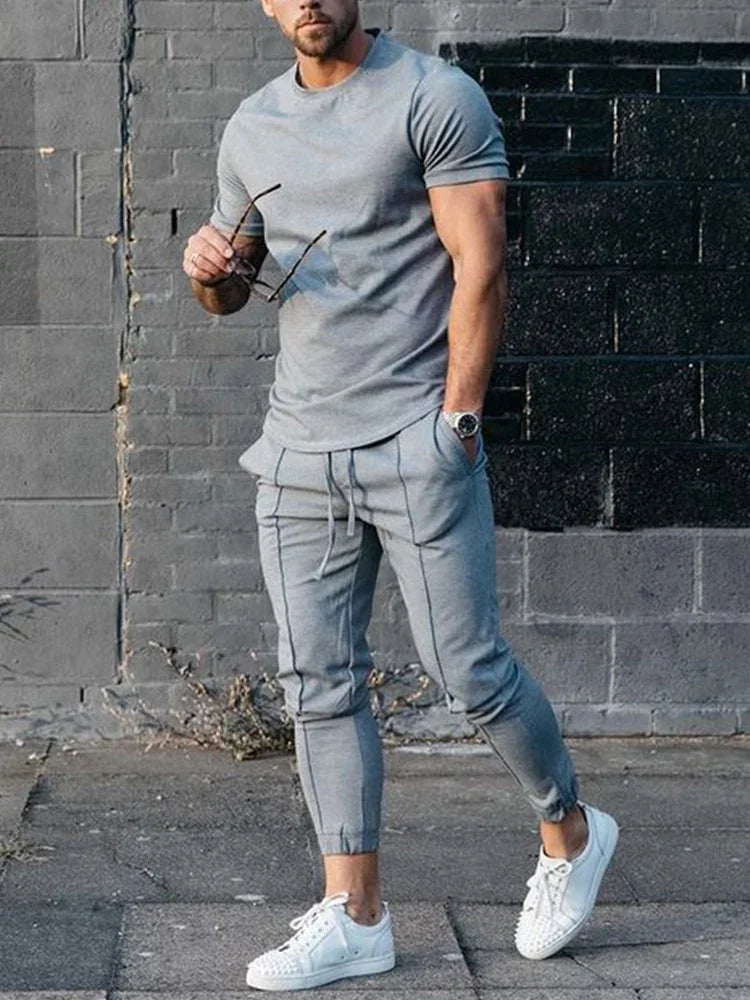 Short Sleeve Casual Two-piece Set - DUVAL