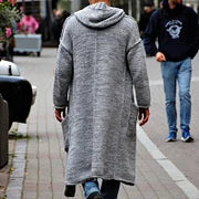 Casual Gray Knitted Sweater Hooded Coat - DUVAL