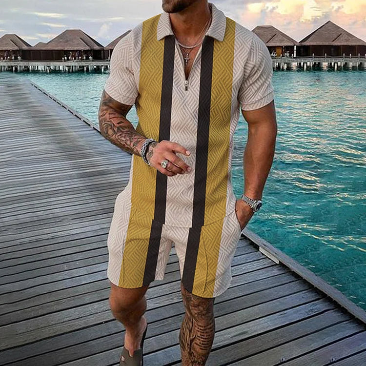 Cosmos Polo Shirt And Shorts Co-Ord - DUVAL