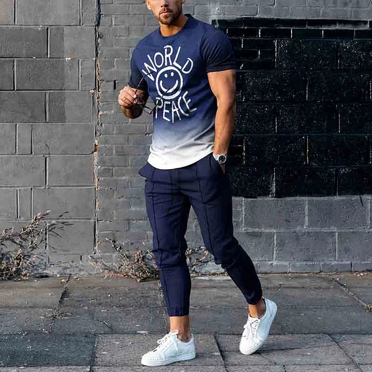 Short Sleeve Casual Two-piece Set - DUVAL
