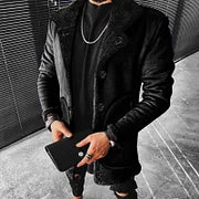 Composite Faux Leather Fleece Thickened Jacket - DUVAL