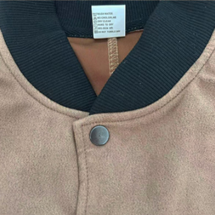 Suede Stand Collar Button Jacket - DUVAL