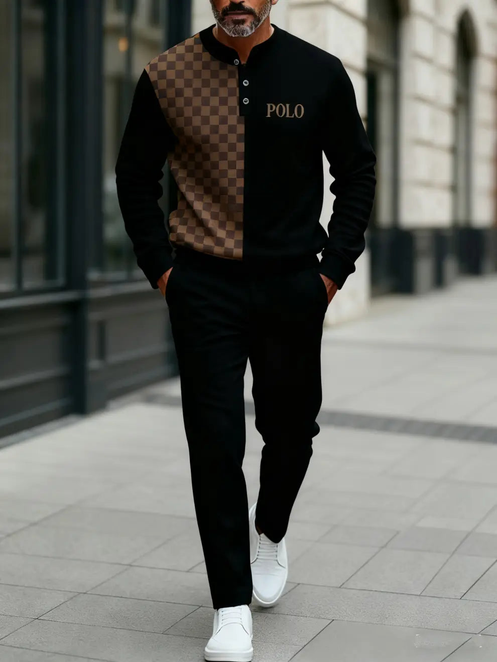 Signature Button Sweater & Trousers Two-Piece Set - DUVAL