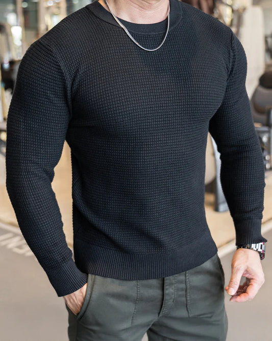 Textured Knit Crew Neck Long Sleeve