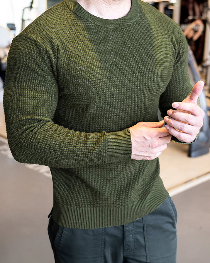 Textured Knit Crew Neck Long Sleeve