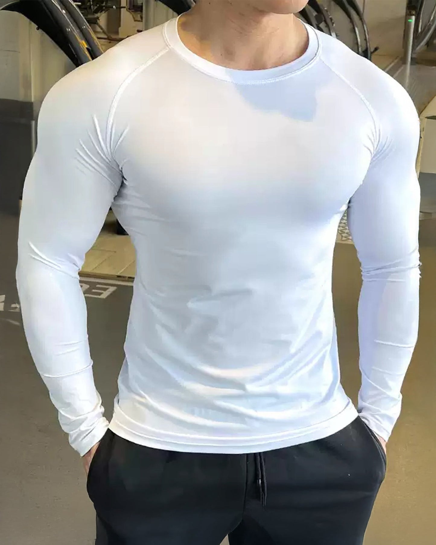 Shoulder Cut Pullover Long Sleeve Shirt