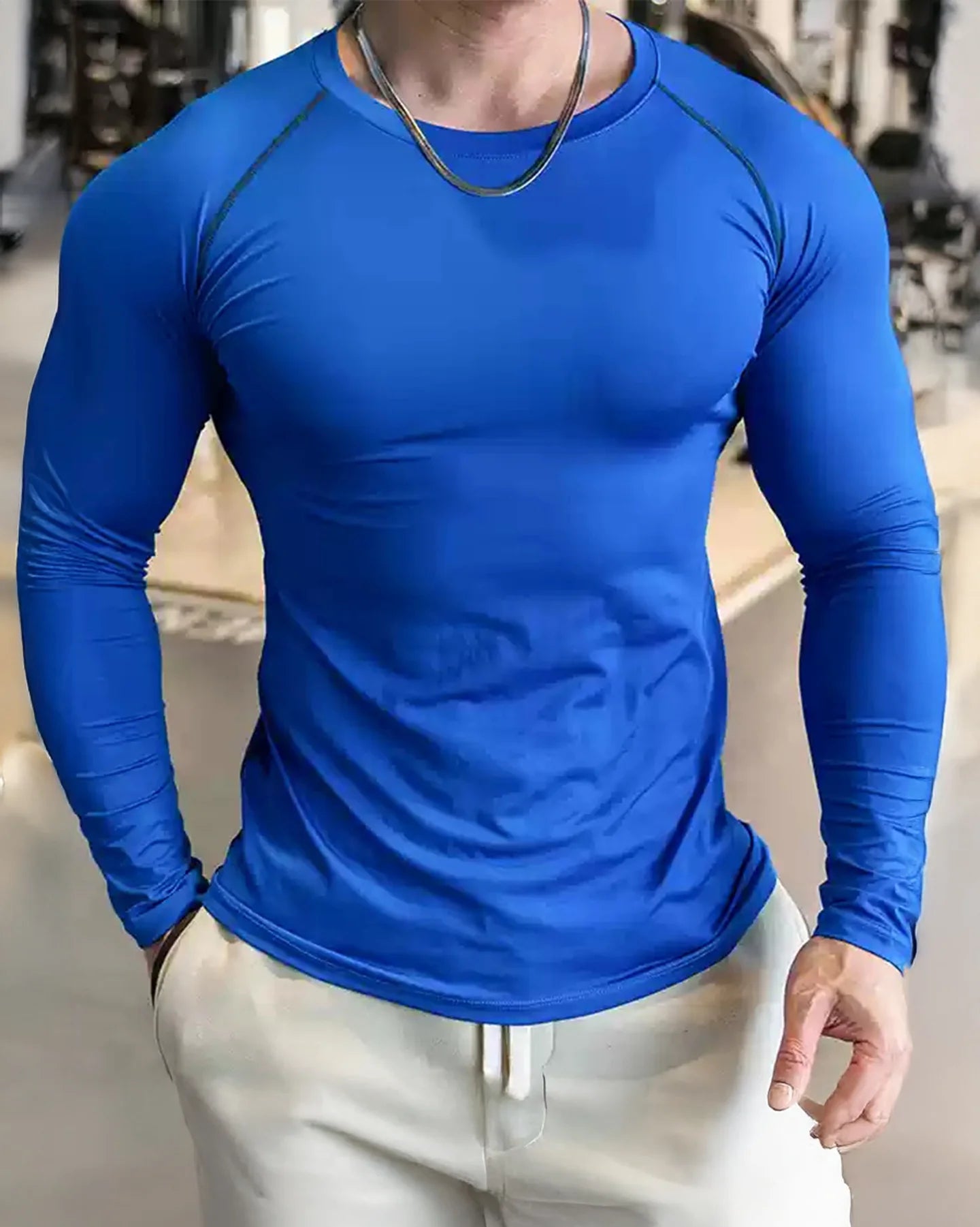 Shoulder Cut Pullover Long Sleeve Shirt