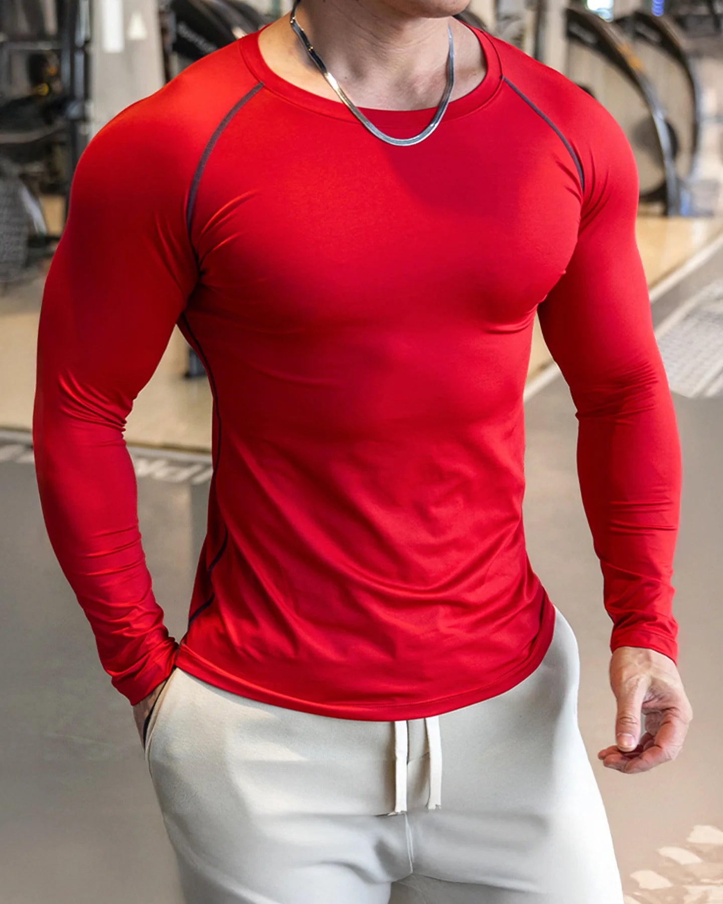 Shoulder Cut Pullover Long Sleeve Shirt