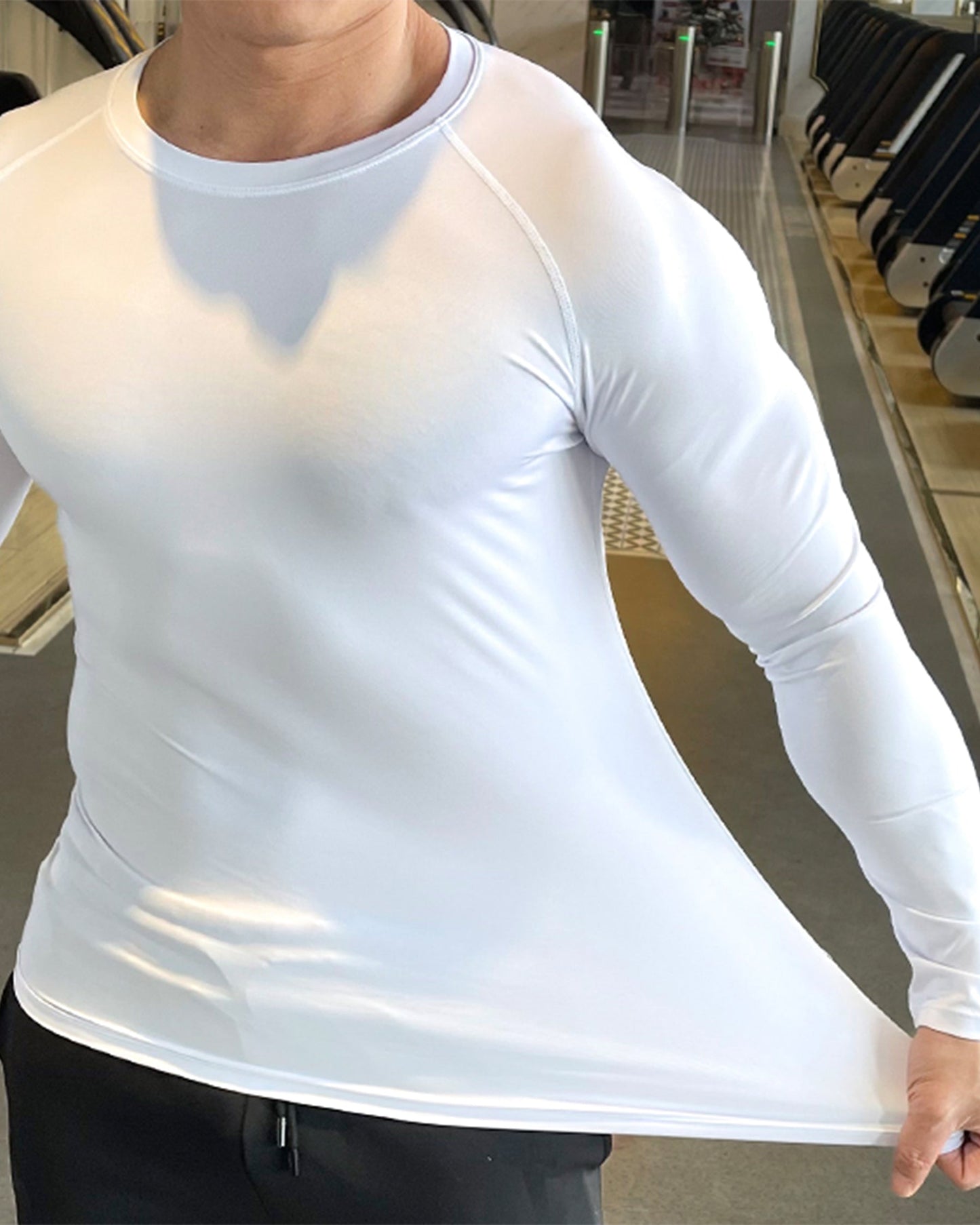 Shoulder Cut Pullover Long Sleeve Shirt