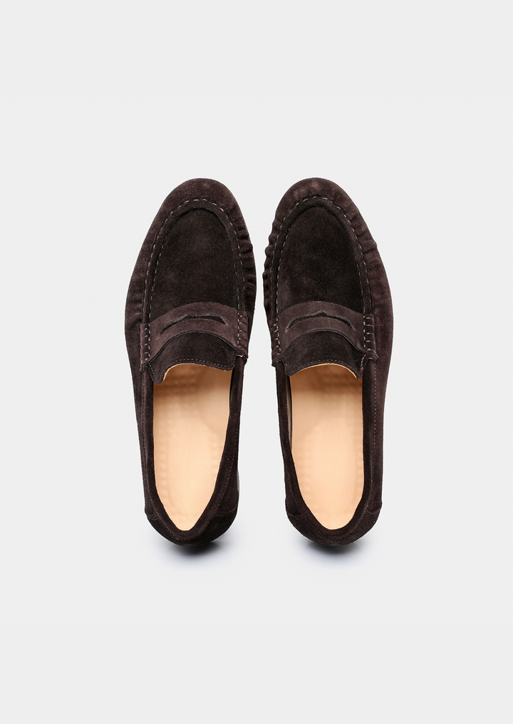 Coffee Classic Penny Suede Loafers