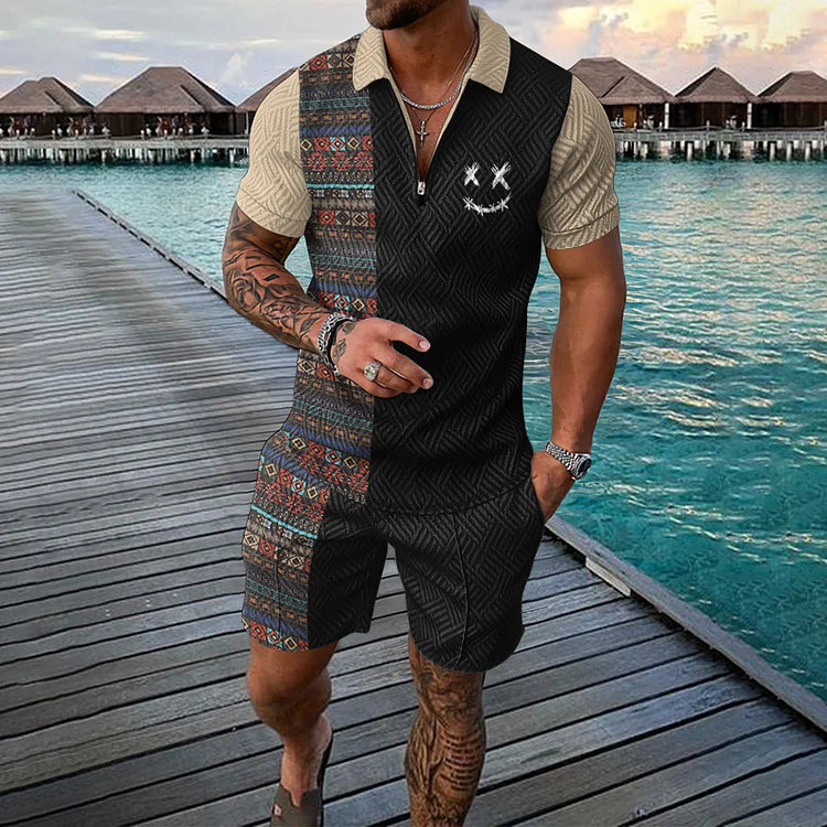Time Traveler Polo Shirt & Shorts Co-Ord - DUVAL