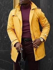 Fashion Yellow British Style Trench Coat - DUVAL