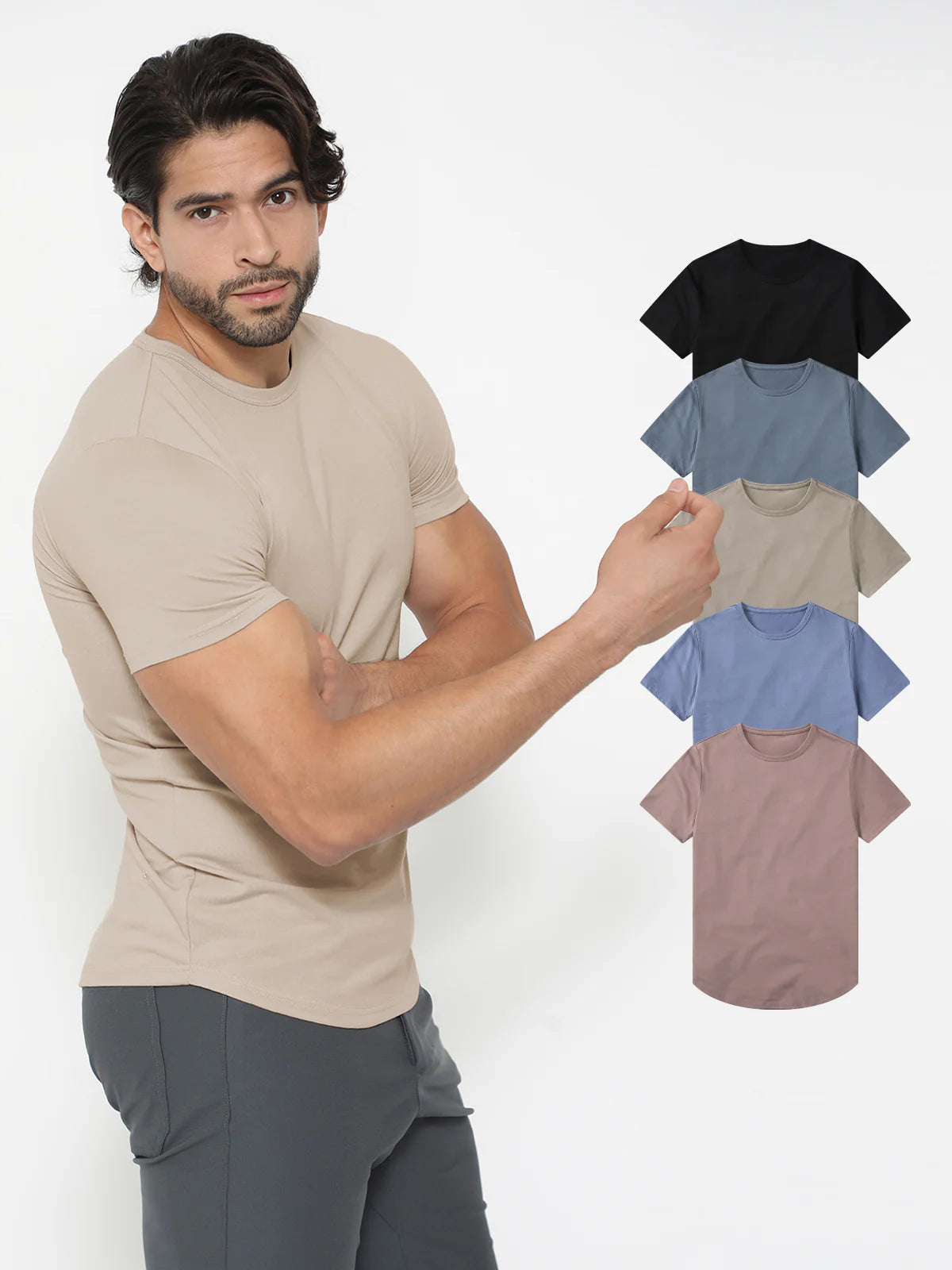 5-Pack All Day Elite Curve-Hem Tee Short Sleeve