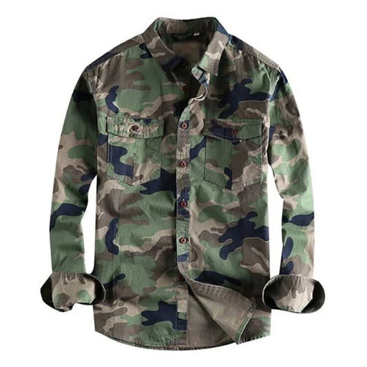 WASHED CAMO CARGO SHIRT