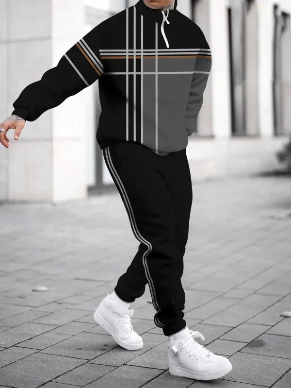 Long Sleeve Zipper Two-piece Set - DUVAL