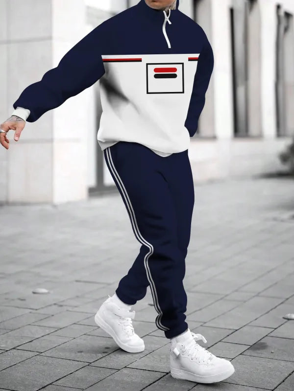 Long Sleeve Zipper Two-piece Set - DUVAL