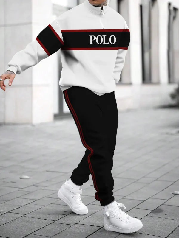 Long Sleeve Zipper Two-piece Set - DUVAL