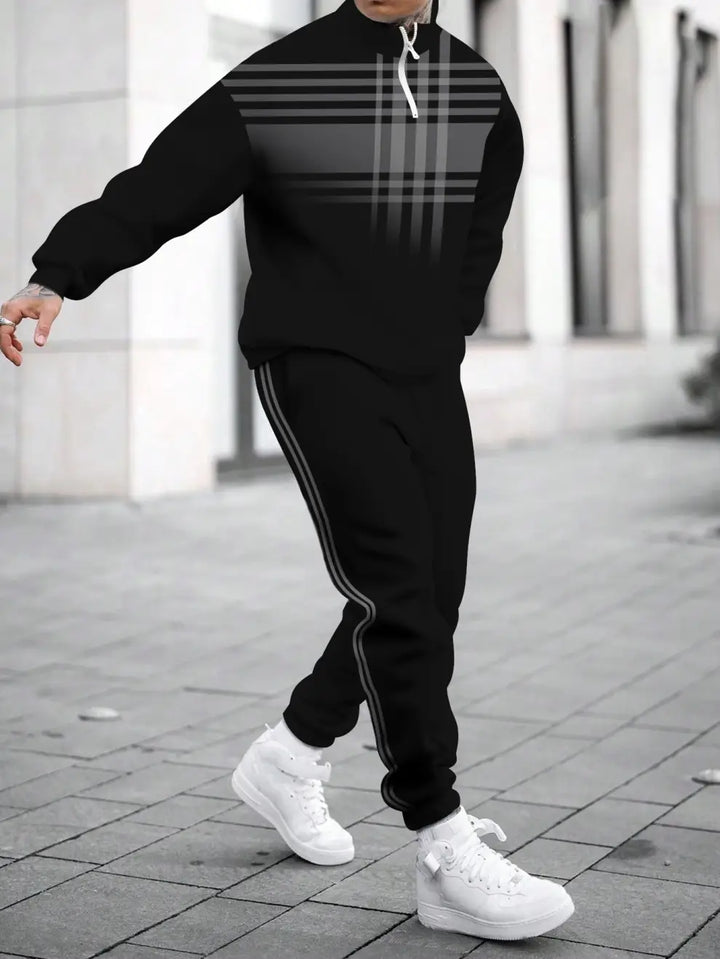 Relaxed Zipper Long Sleeve Two Piece Set - DUVAL