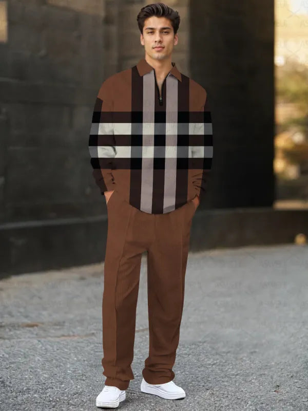 Long Sleeve Zipper Two-piece Set - DUVAL