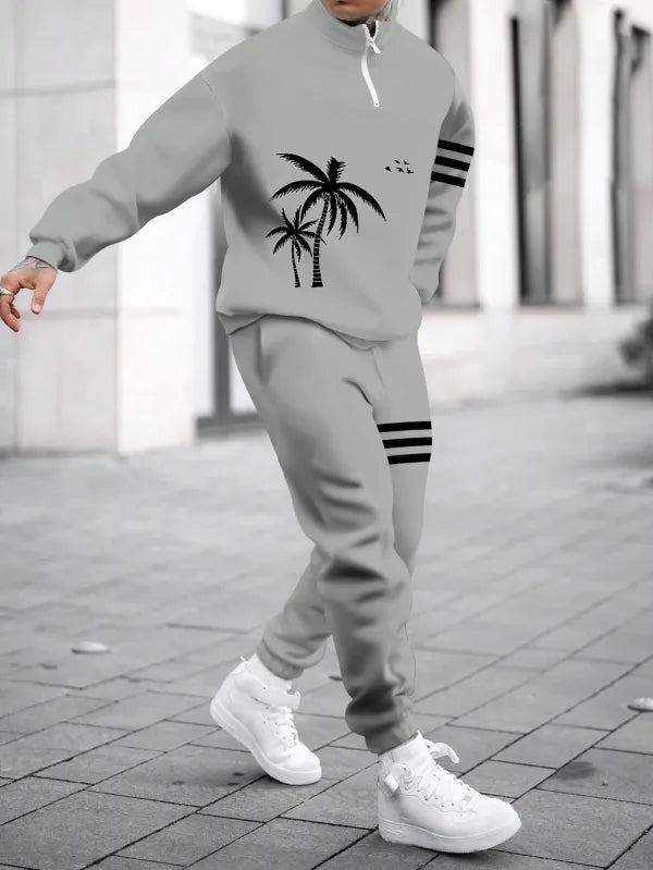 Long Sleeve Zipper Two-piece Set - DUVAL