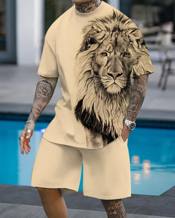 Short Sleeve Casual Two-piece Set - DUVAL