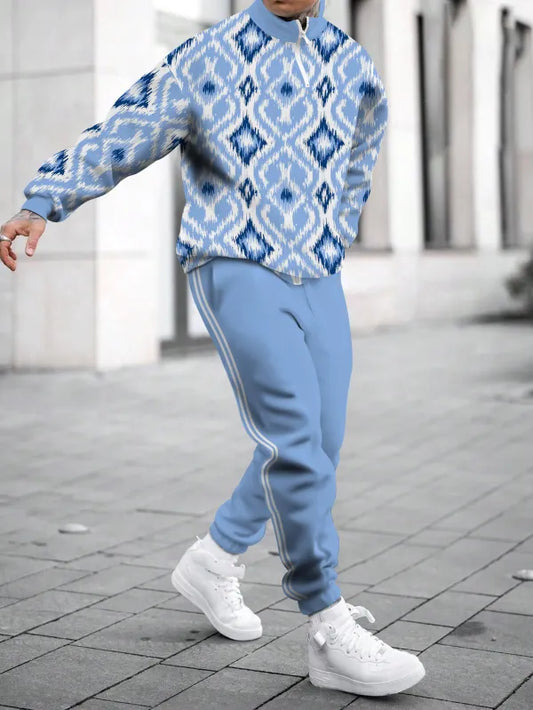 Long Sleeve Zipper Two-piece Set