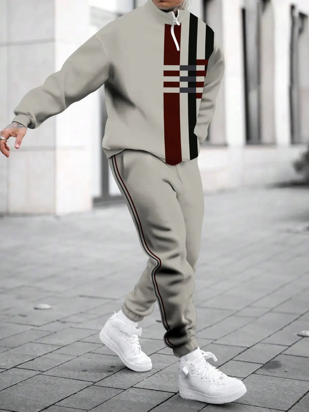 Relaxed Zipper Long Sleeve Two Piece Set