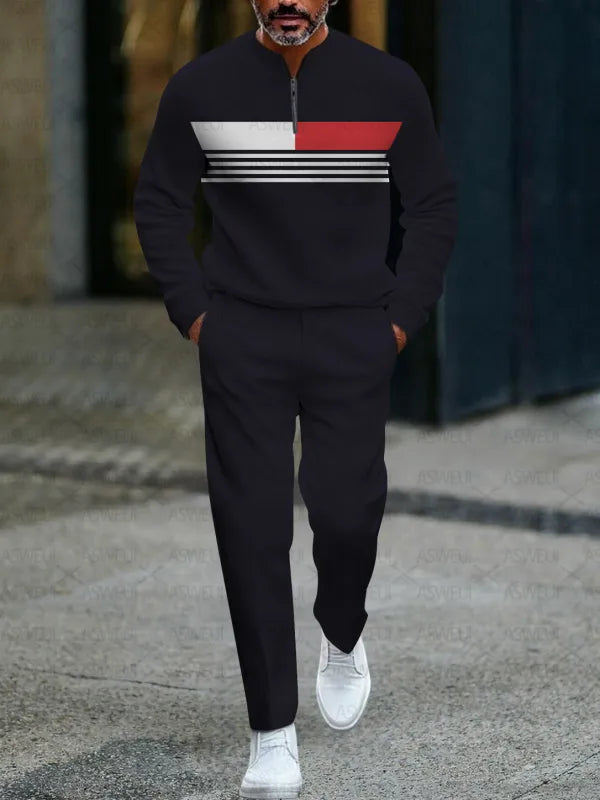 Long Sleeve Zipper Two-piece Set - DUVAL