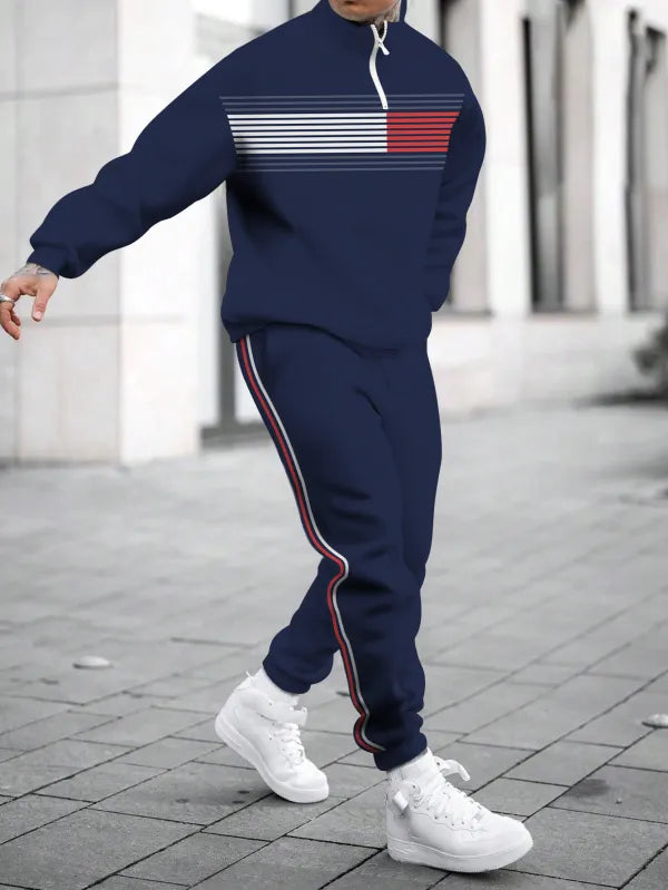 Long Sleeve Zipper Two-piece Set - DUVAL