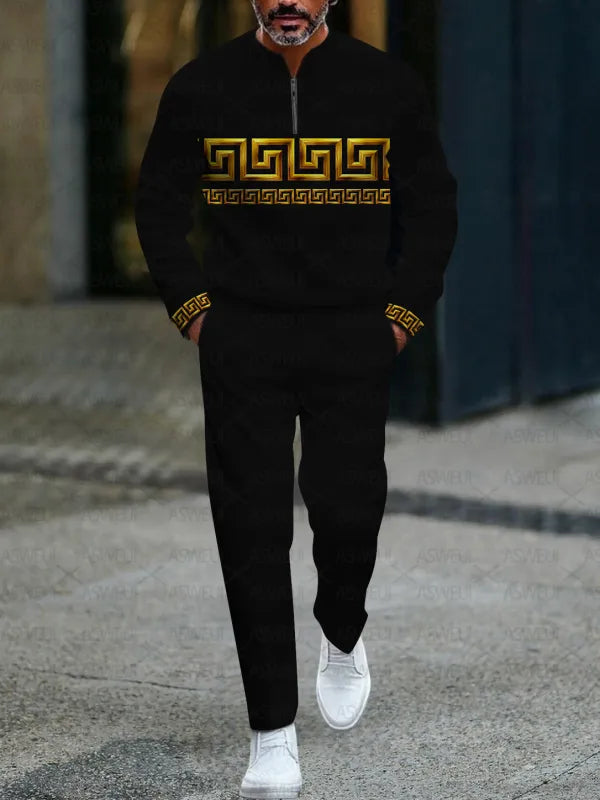 Long Sleeve Zipper Two-piece Set - DUVAL