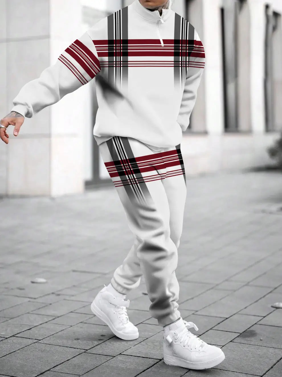 Relaxed Zipper Long Sleeve Two Piece Set - DUVAL
