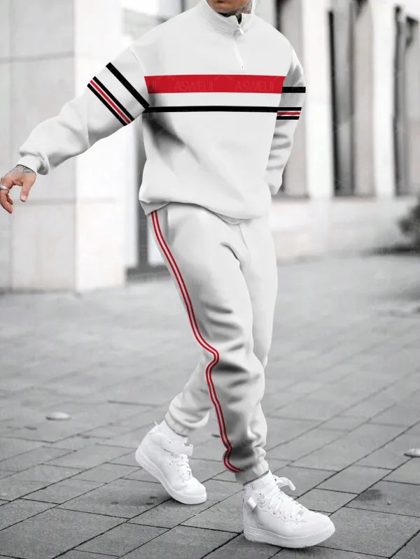 Long Sleeve Zipper Two-piece Set - DUVAL