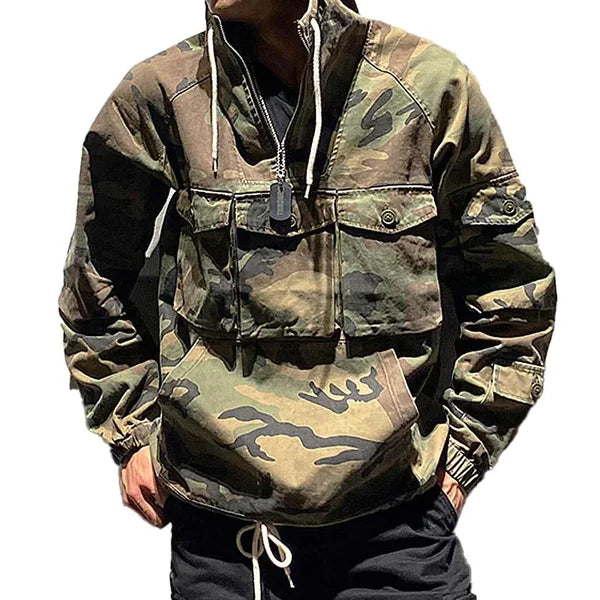 Outdoor Multi-Pocket Camo Pullover Hoodie 08280113X