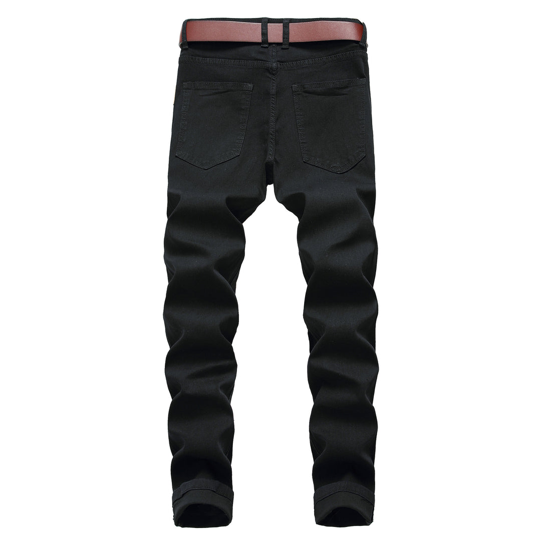 Cotton Ripped Straight Leg Jeans - DUVAL