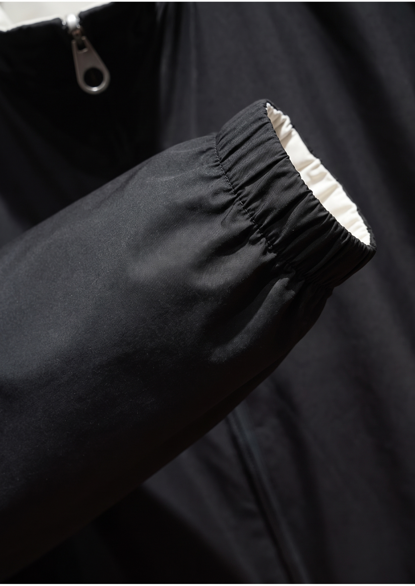 Black Technical Windbreaker Jacket